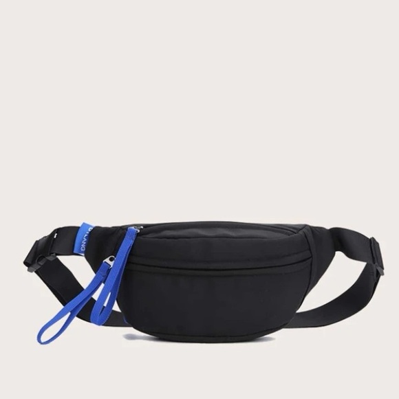 💙 Women’s Black Double Front Pockets Sporty Adjustable Strap Fanny Pack - Picture 1 of 6